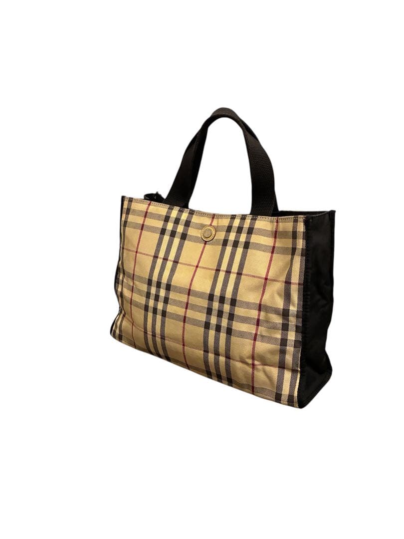 極美品 Burberry バーバリー キャンバス ノバチェック ハンドバッグ