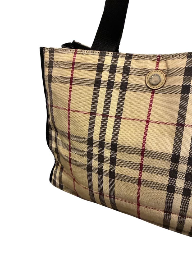極美品 Burberry バーバリー キャンバス ノバチェック ハンドバッグ