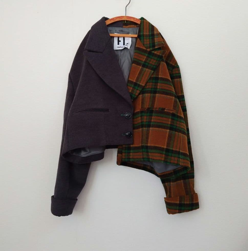 ヘリンドットサイ バイカラー アシンメトリー ジャケット※新品※