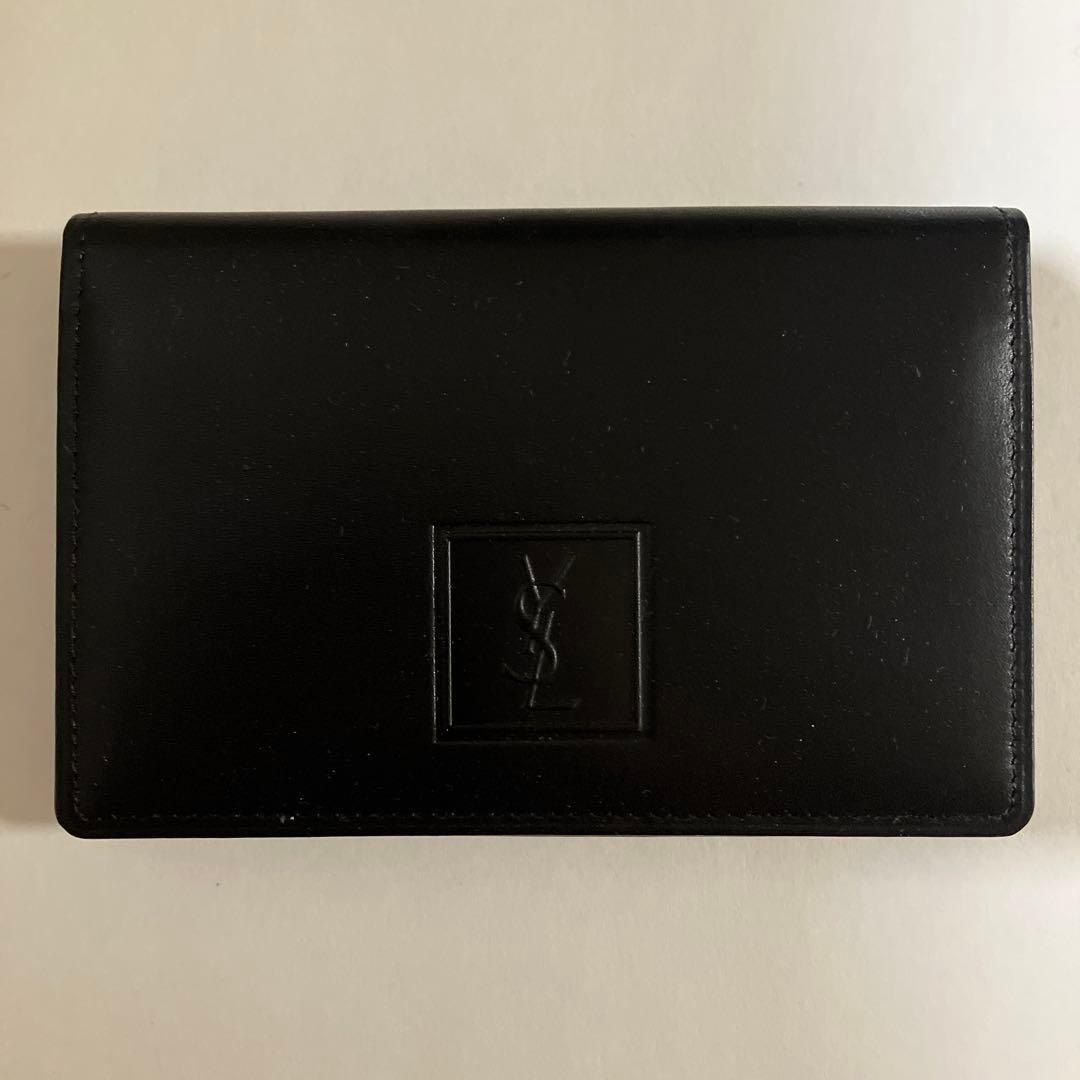 【未使用】イブサンローラン　ブラック レザー カードケース　名刺入れ
