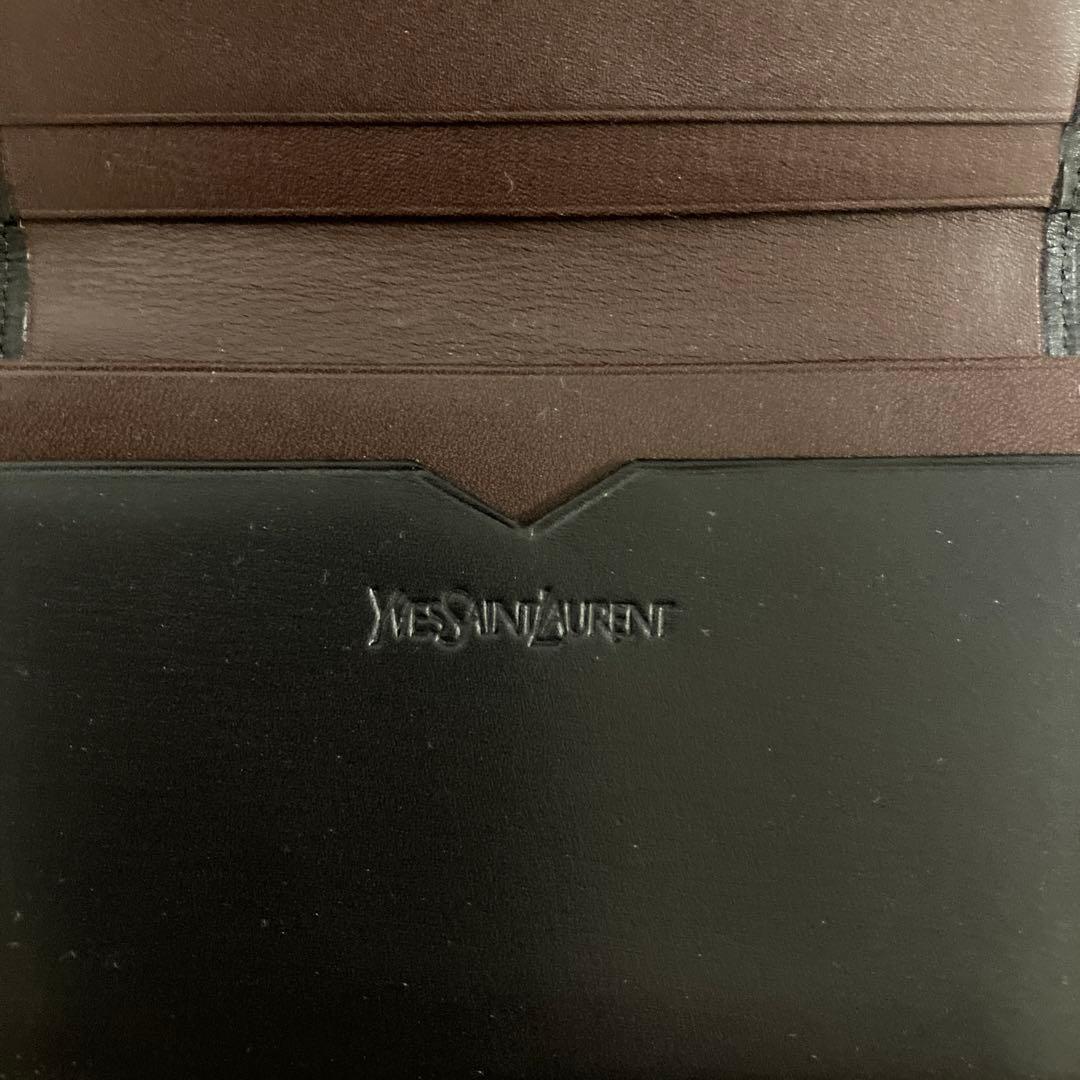 【未使用】イブサンローラン　ブラック レザー カードケース　名刺入れ