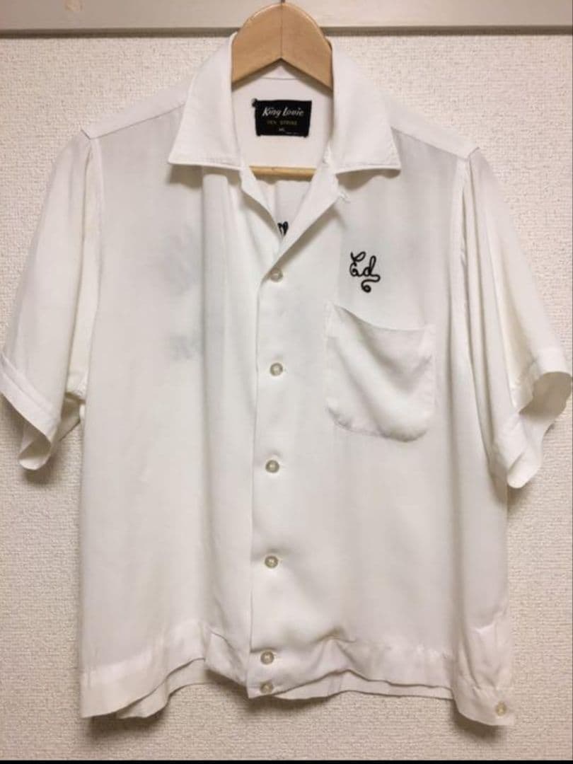 本日のみ最終値下げ 50s レーヨンボウリングシャツ 希少なホワイトボディ