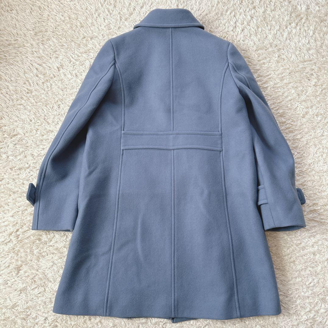 美品　マッキントッシュフィロソフィー　メルトンステンカラーコート　青　カシミヤ