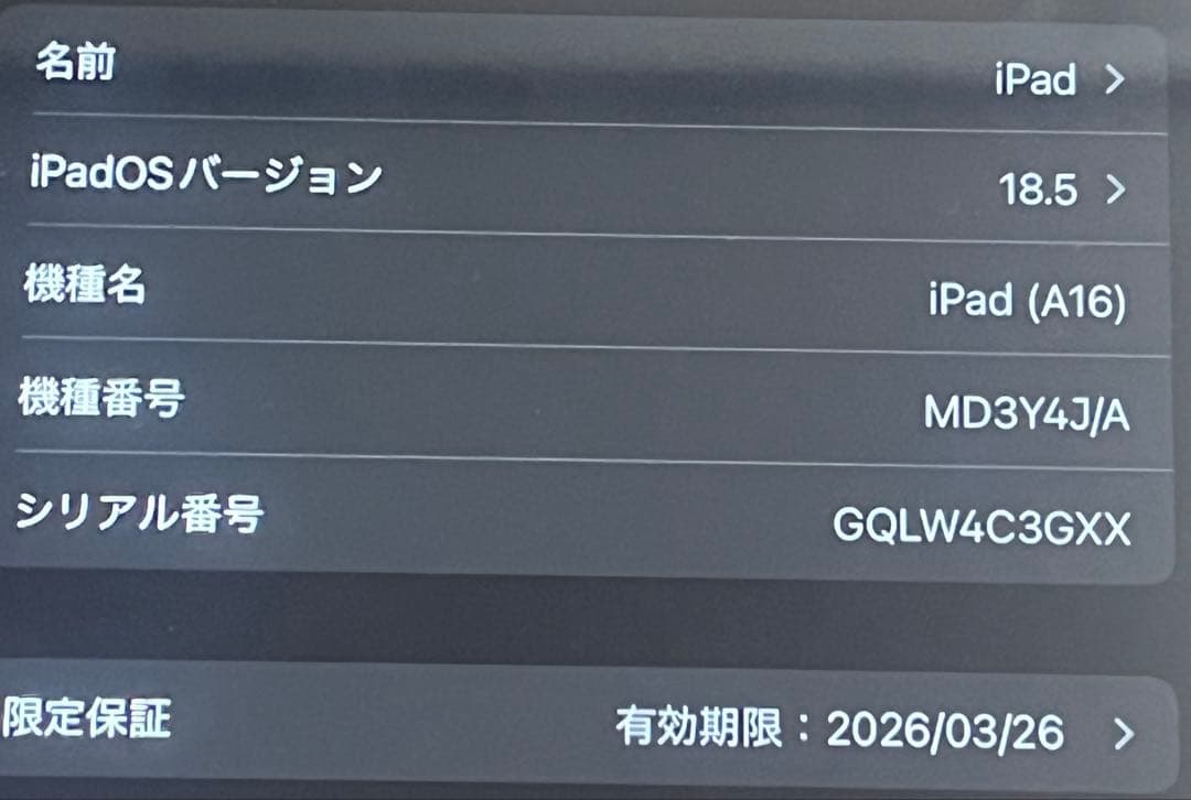 Apple 【iPad】第11世代 A16 本体 128GB Wi-Fiモデル