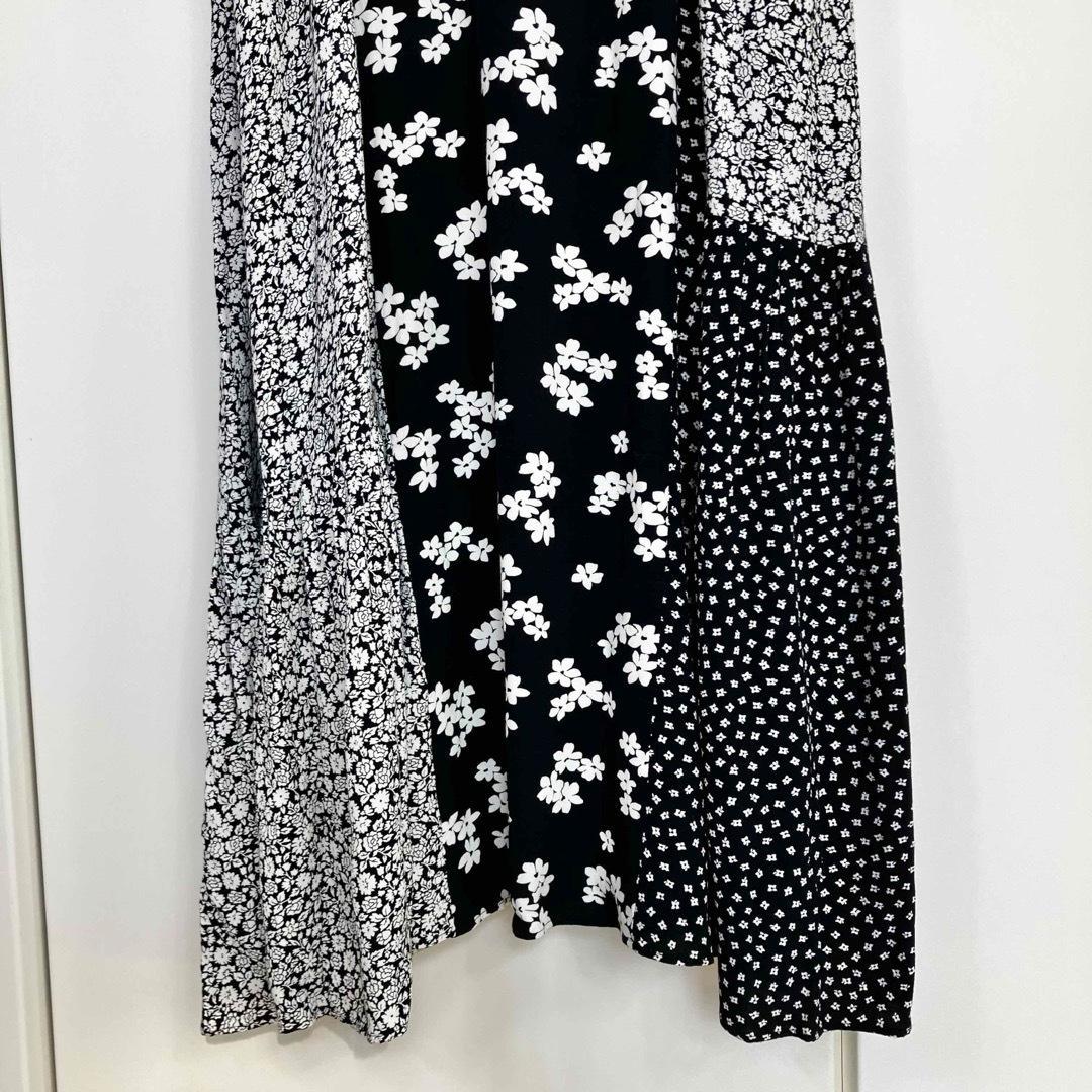 23SS シンゾーン PATCHED OP ブラック サイズ36 花柄ワンピース