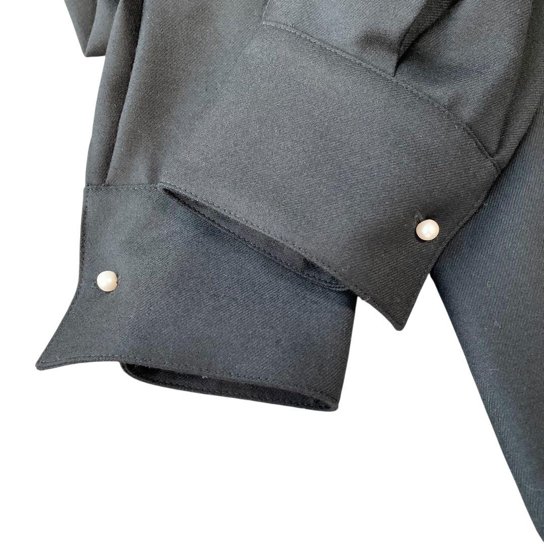 完売✨ほぼ未使用✨SHIPS パールモチーフボタンワンピース ウール ブラック