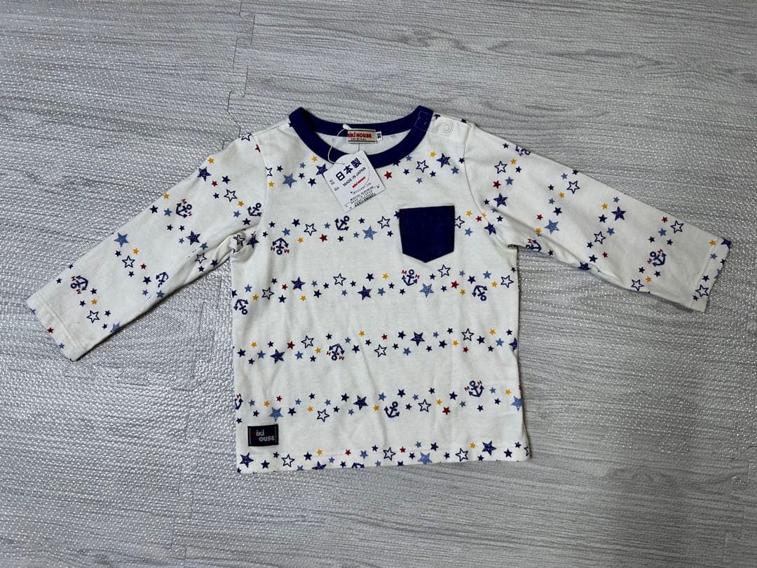 mikiHOUSE デニムオーバーオール　トップス　スタイ3点SETタグ付き