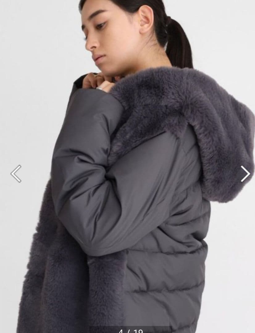 ヤダダヤ　アーガ Aga エコファー切り替えコート　グレ　新品