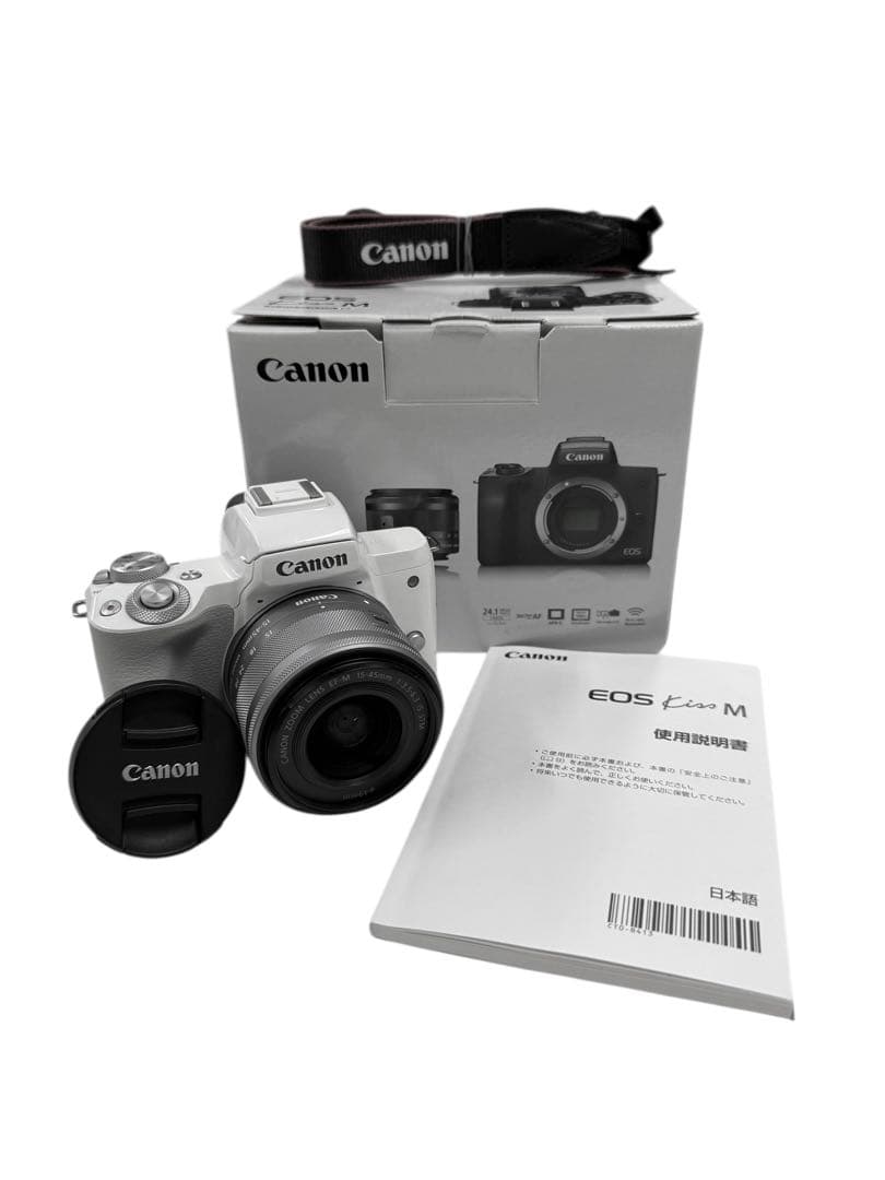 美品 完動品！Canon EOS Kiss M ホワイトEF-M 15-45mm