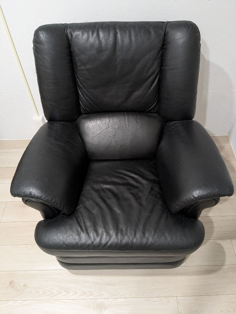 黒本革 1人掛けソファ　ロッキンチェア