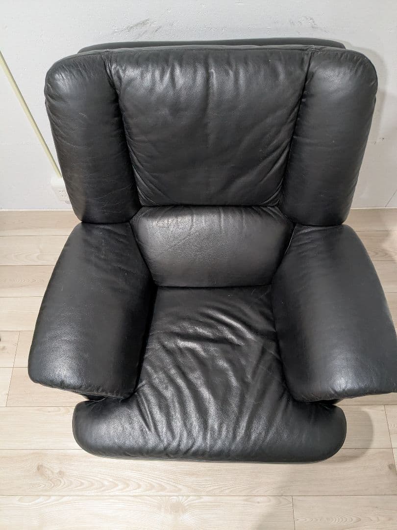 黒本革 1人掛けソファ　ロッキンチェア
