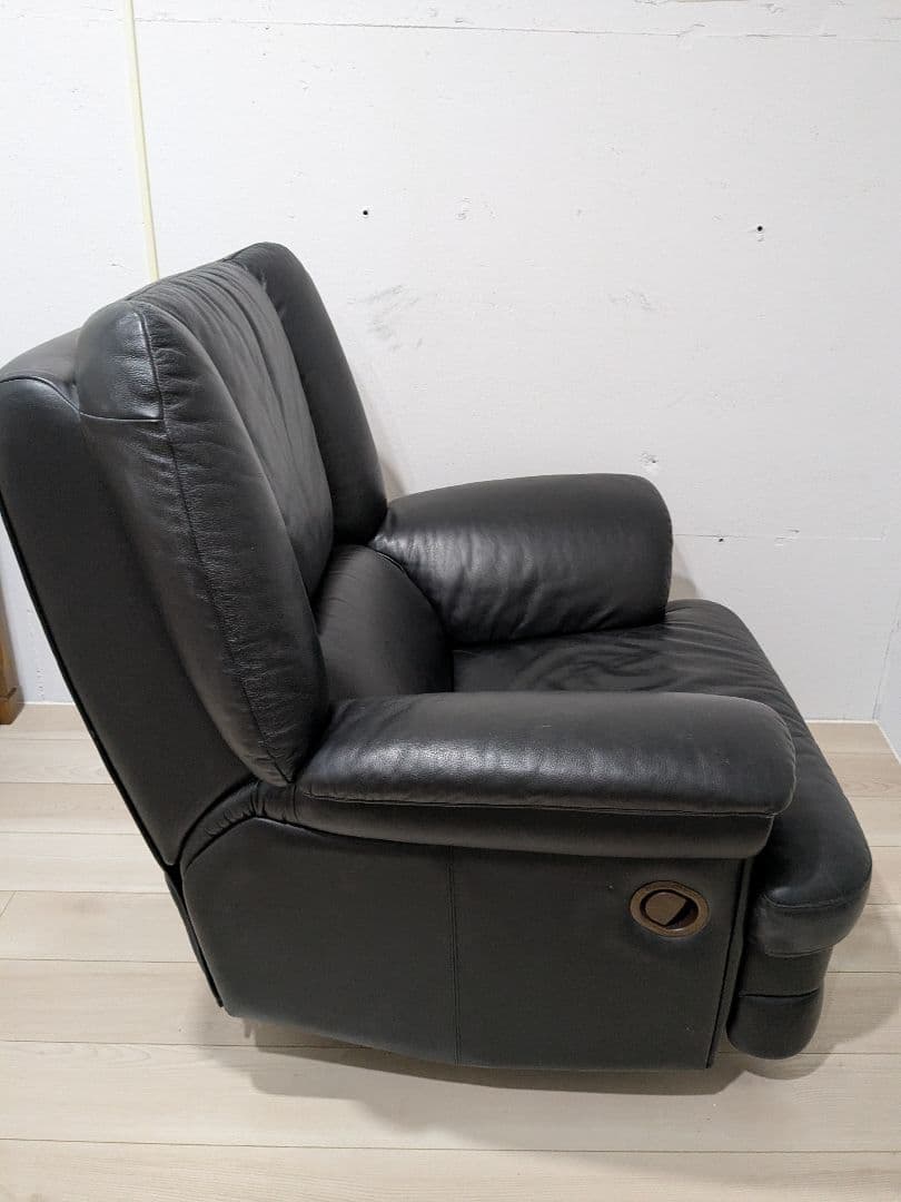 黒本革 1人掛けソファ　ロッキンチェア
