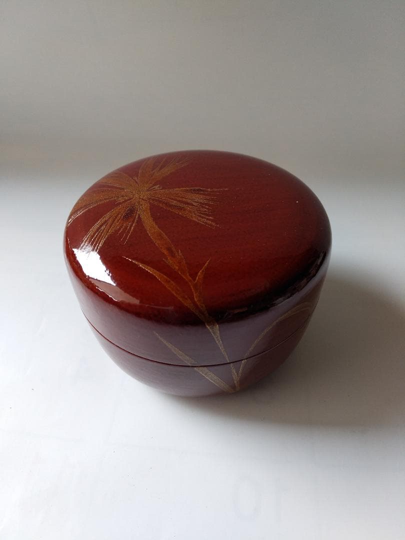 茶道具 茶器 輪島塗 撫子蒔絵 平棗 榎木盛 漆器 漆芸 共箱 共布 栞 新品
