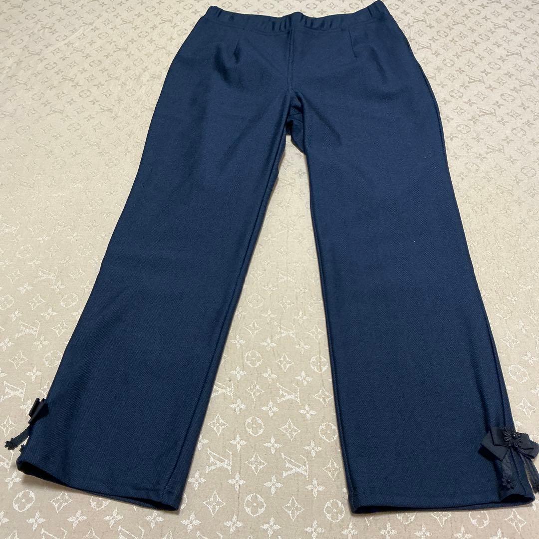 【新品】スーパービューティー☆裏起毛パンツ42☆紺