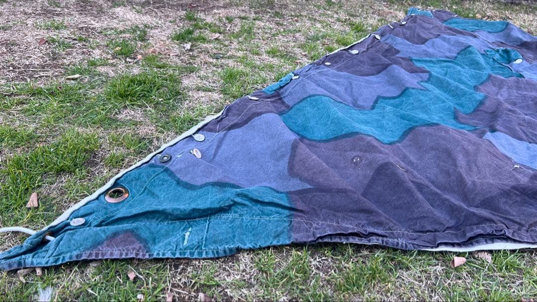 スウェーデン軍 三角 軍幕 USED コットン③