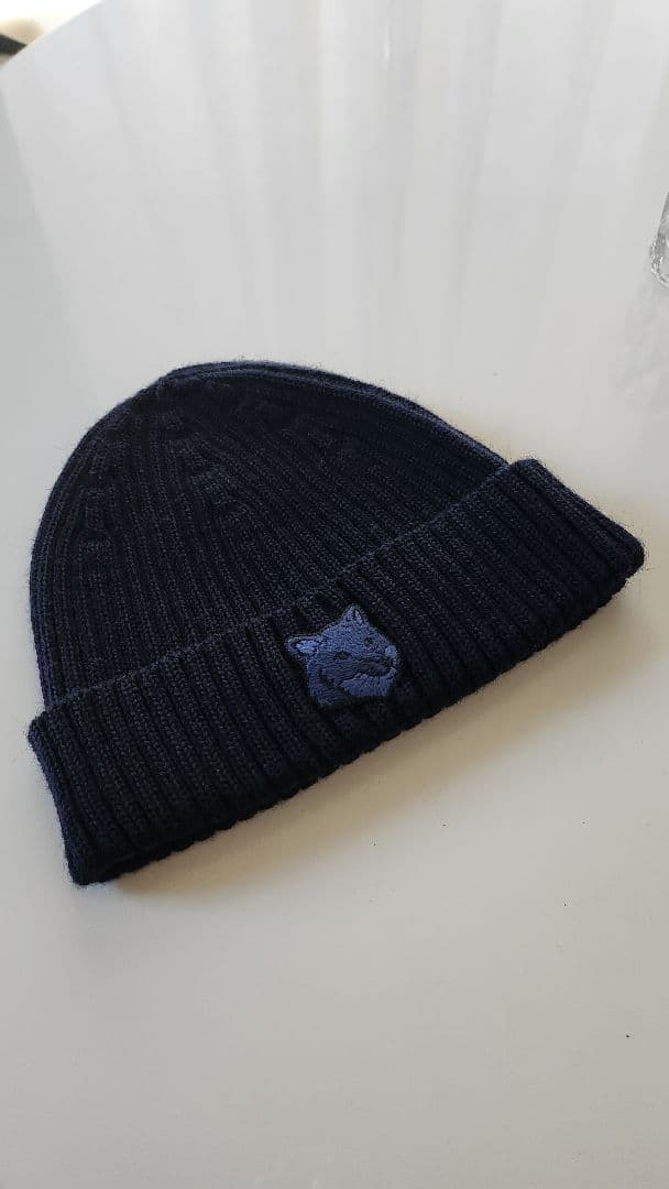 【正規品】MAISON KITSUNÉ ダークブルー ニット帽