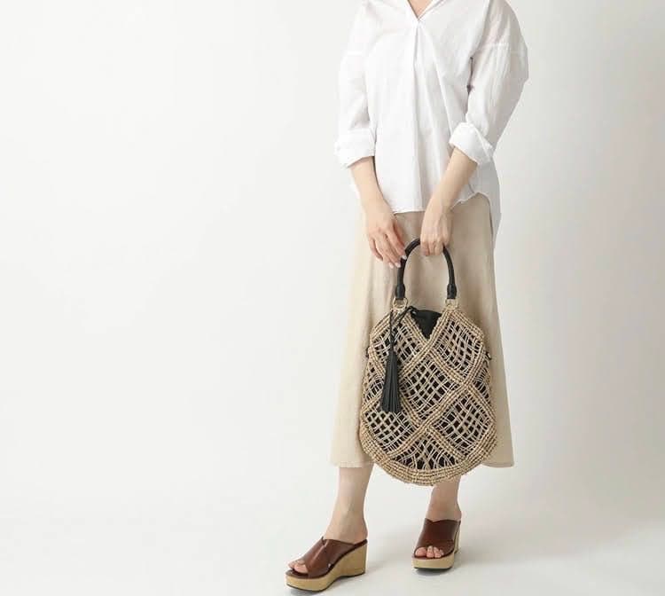 TheBagmati　かごバッグ タッセル付き