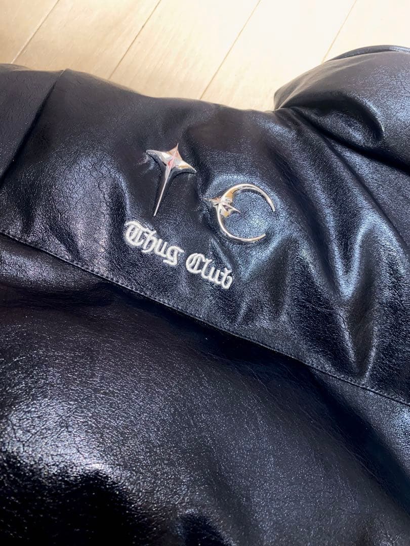 thug club Leather Puffer Jacket ダウンジャケット