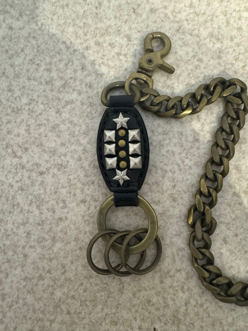 calee ウォレットチェーン　キーリング　真鍮　バイカー　htc