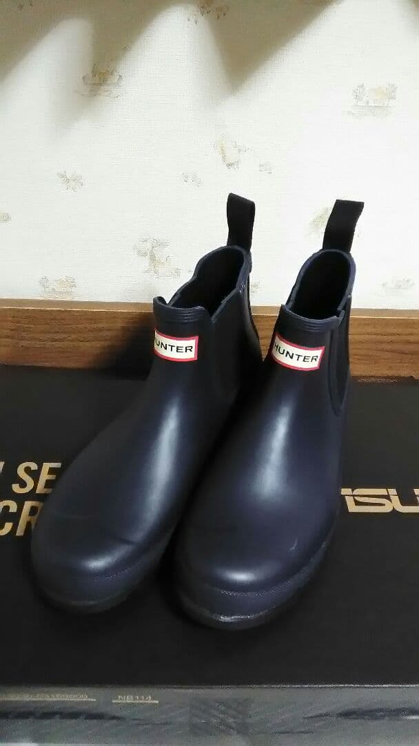 HUNTER　レインブーツ　ショート　ネイビー