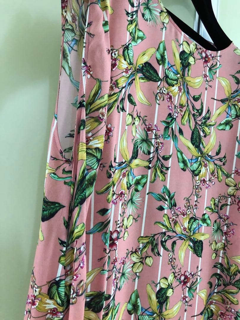 【VETEMENTS】PINK Floral ノースリーブ ワンピース