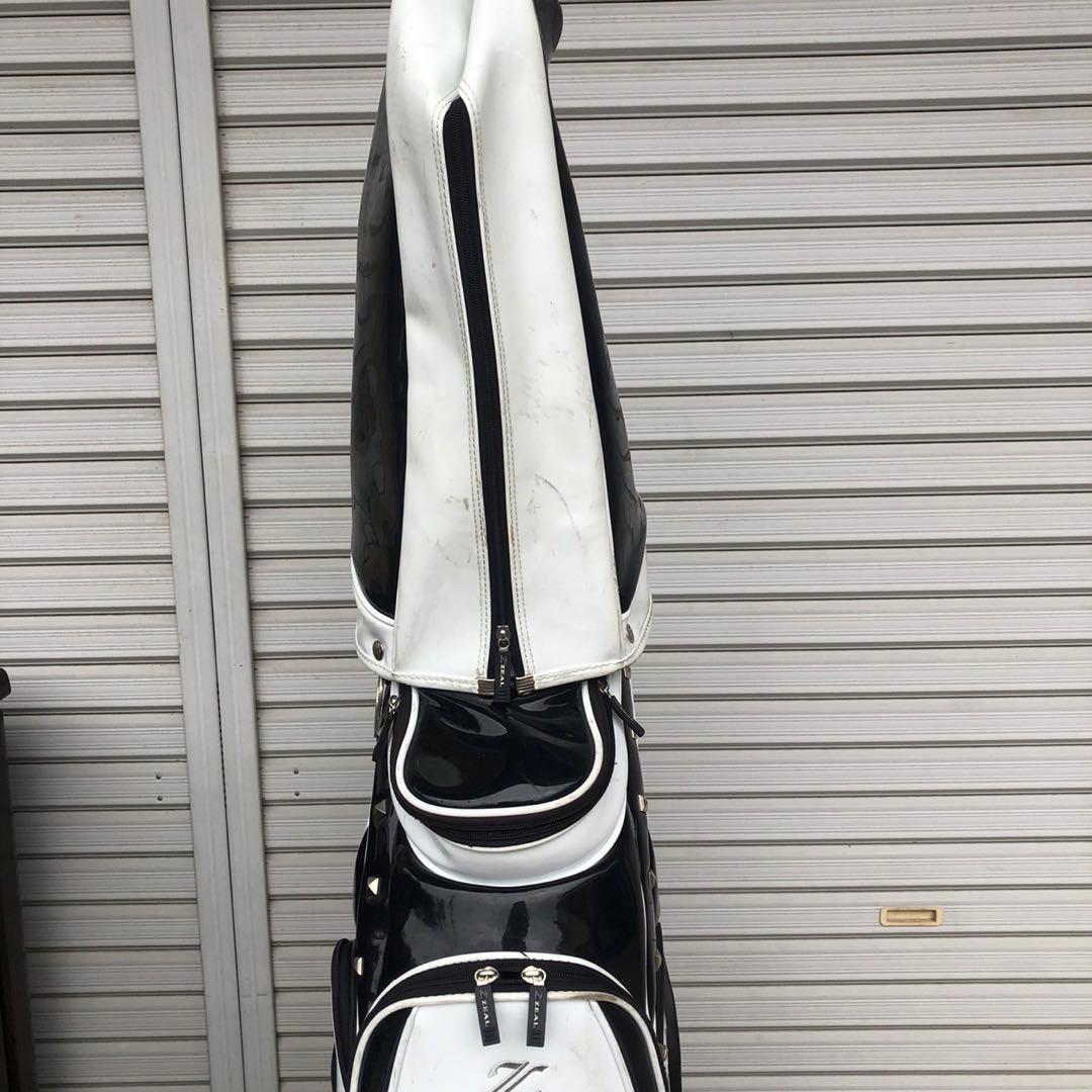 ゴルフバッグ キャディバッグ ZEAL ジール スカル 合成皮革 エナメル