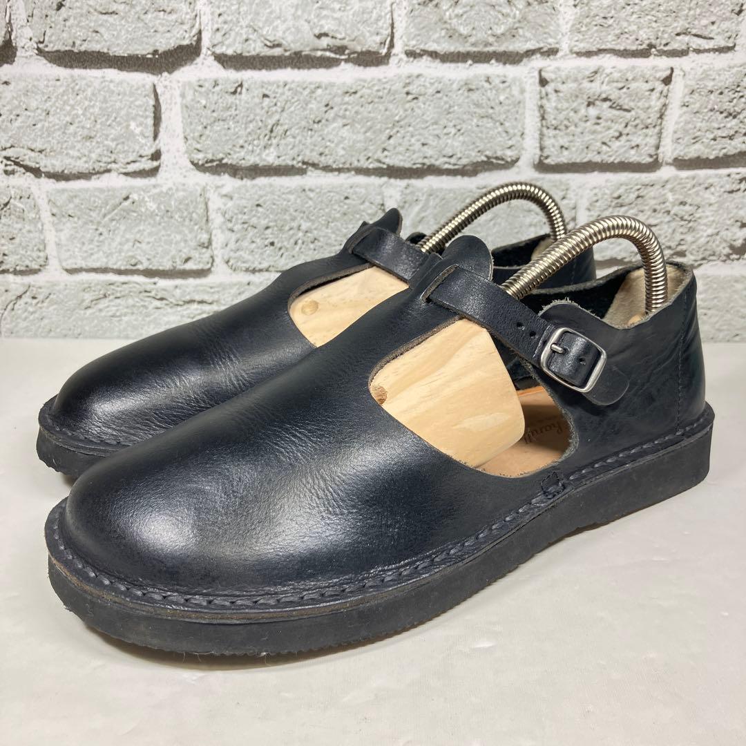 【美品】オーガニックハンドルーム 25.0cm レザー Tストラップシューズ