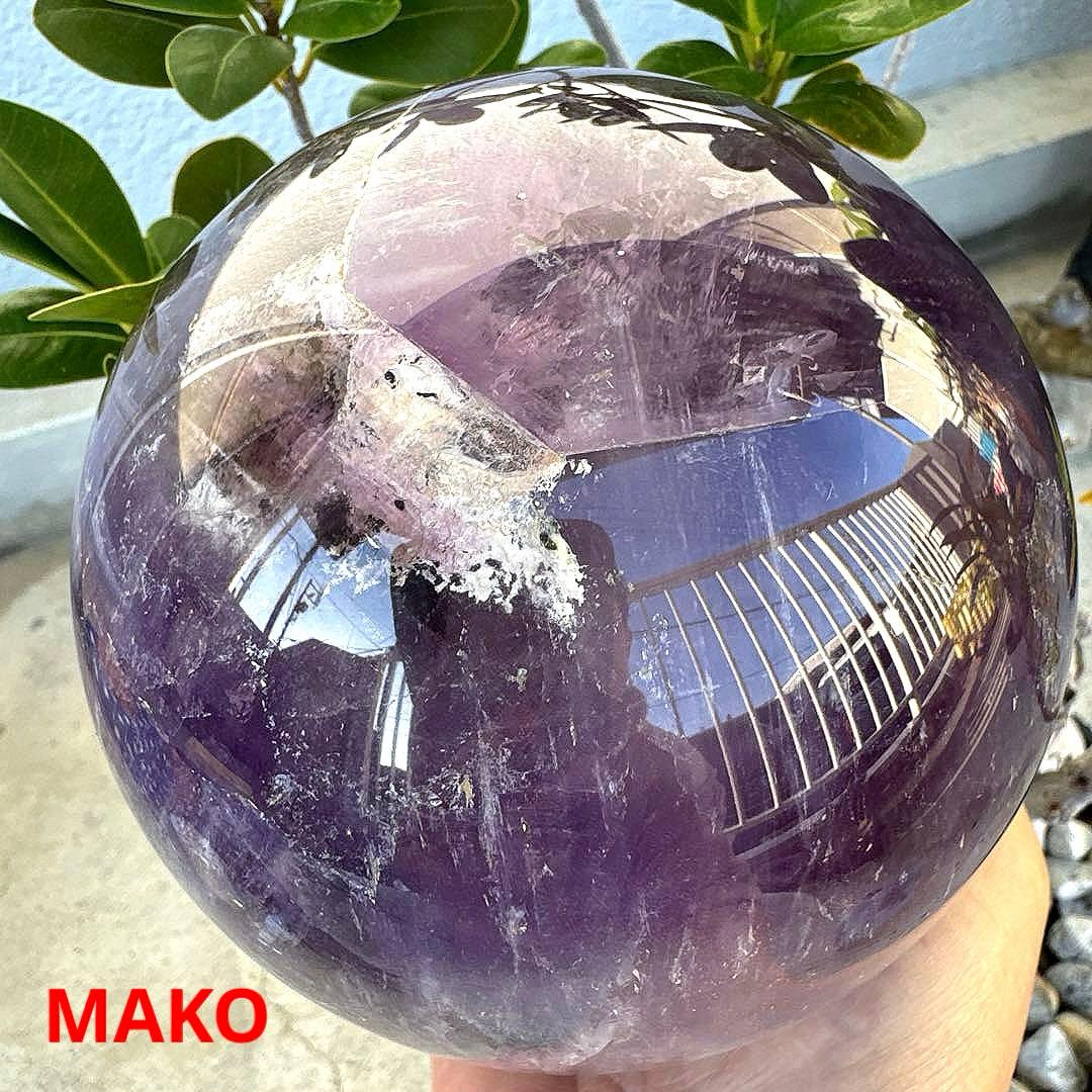 M1837☆アメジスト丸玉直径128mm3.0Kg☆天然石☆N51004