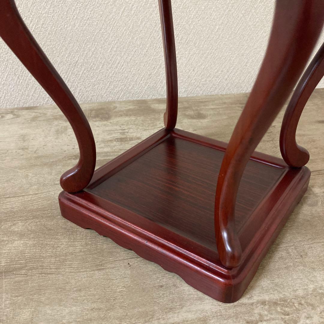 高級唐木花台　透かし彫り　紫檀　盆栽花台　懸崖花台　　加藤工芸ランプ　計2点