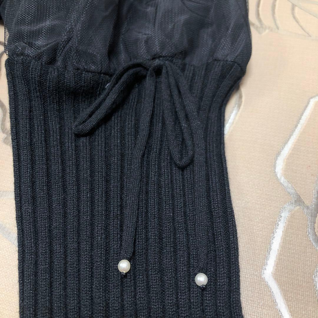 極美品❣️ニットドッキングタフタワンピース