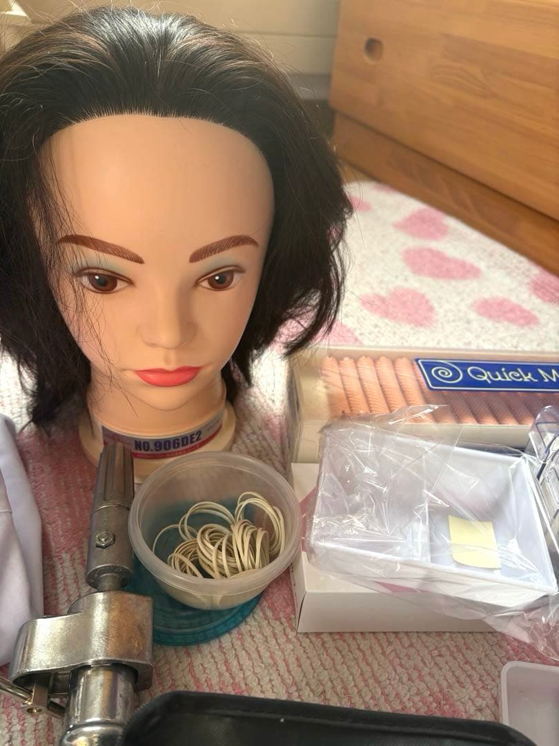 美容師国家試験　ワインディングウィッグと用具セット