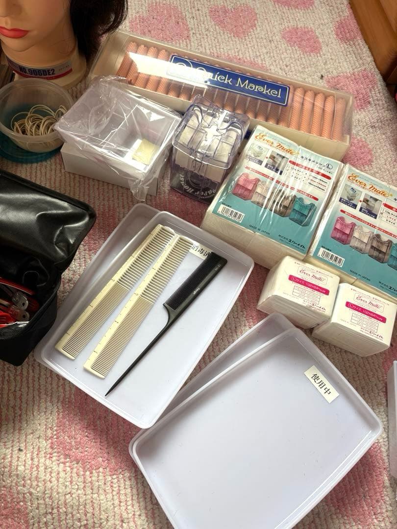 美容師国家試験　ワインディングウィッグと用具セット