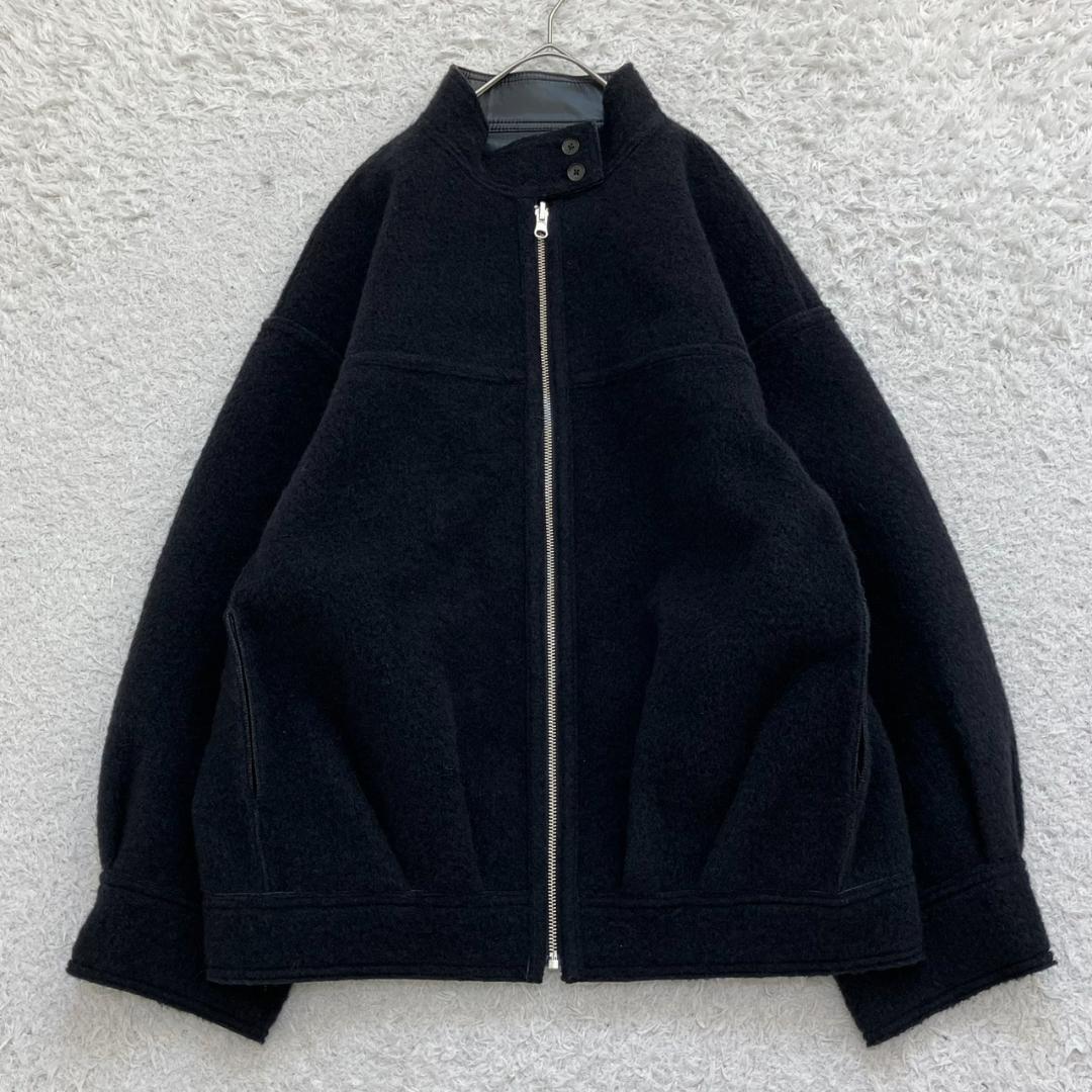 23AW✨未使用級✨エトレ リバーシブルボアブルゾン フェイクレザー ブラック