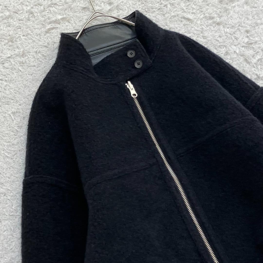 23AW✨未使用級✨エトレ リバーシブルボアブルゾン フェイクレザー ブラック