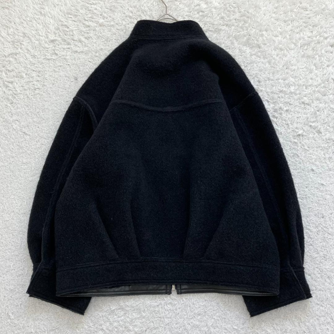 23AW✨未使用級✨エトレ リバーシブルボアブルゾン フェイクレザー ブラック