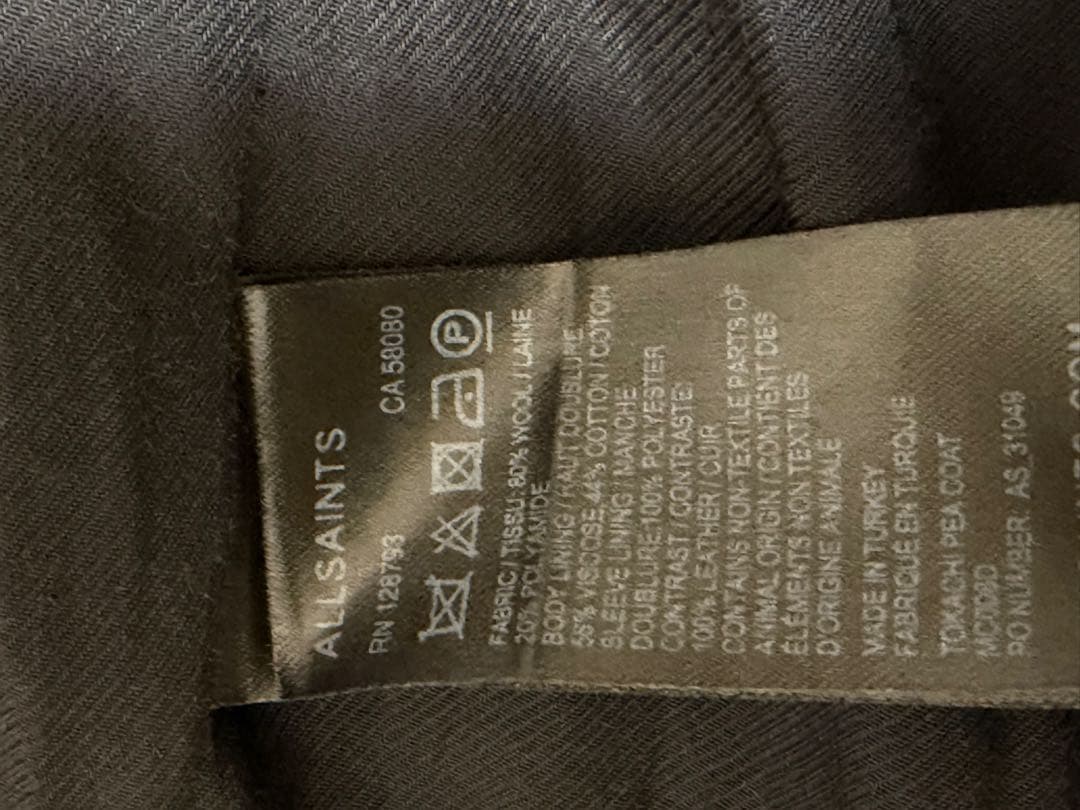 オールセインツ レザー イタリアンピーコート