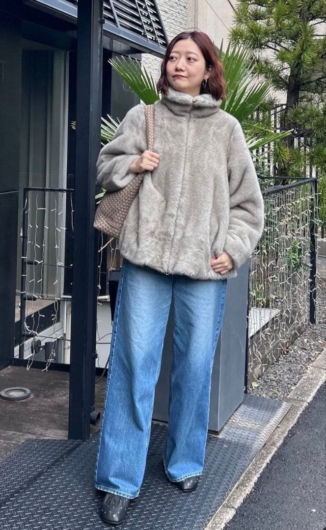 STATE OF MIND fur blouson ライトグレー