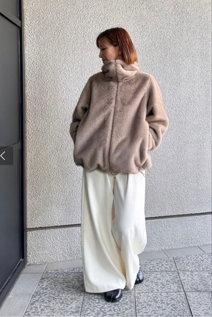 STATE OF MIND fur blouson ライトグレー