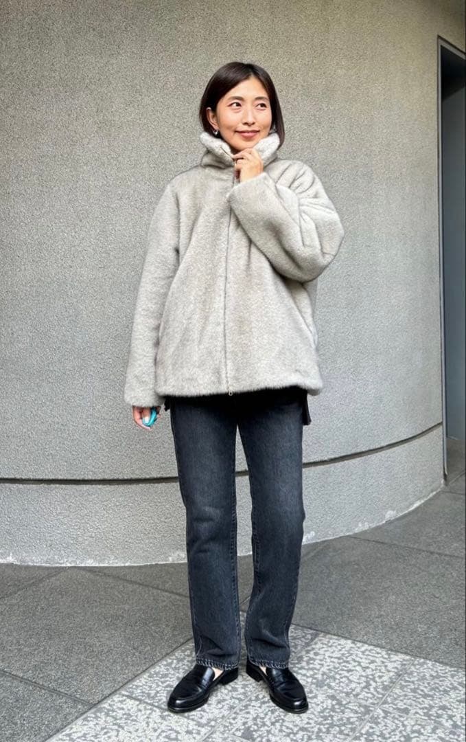 STATE OF MIND fur blouson ライトグレー