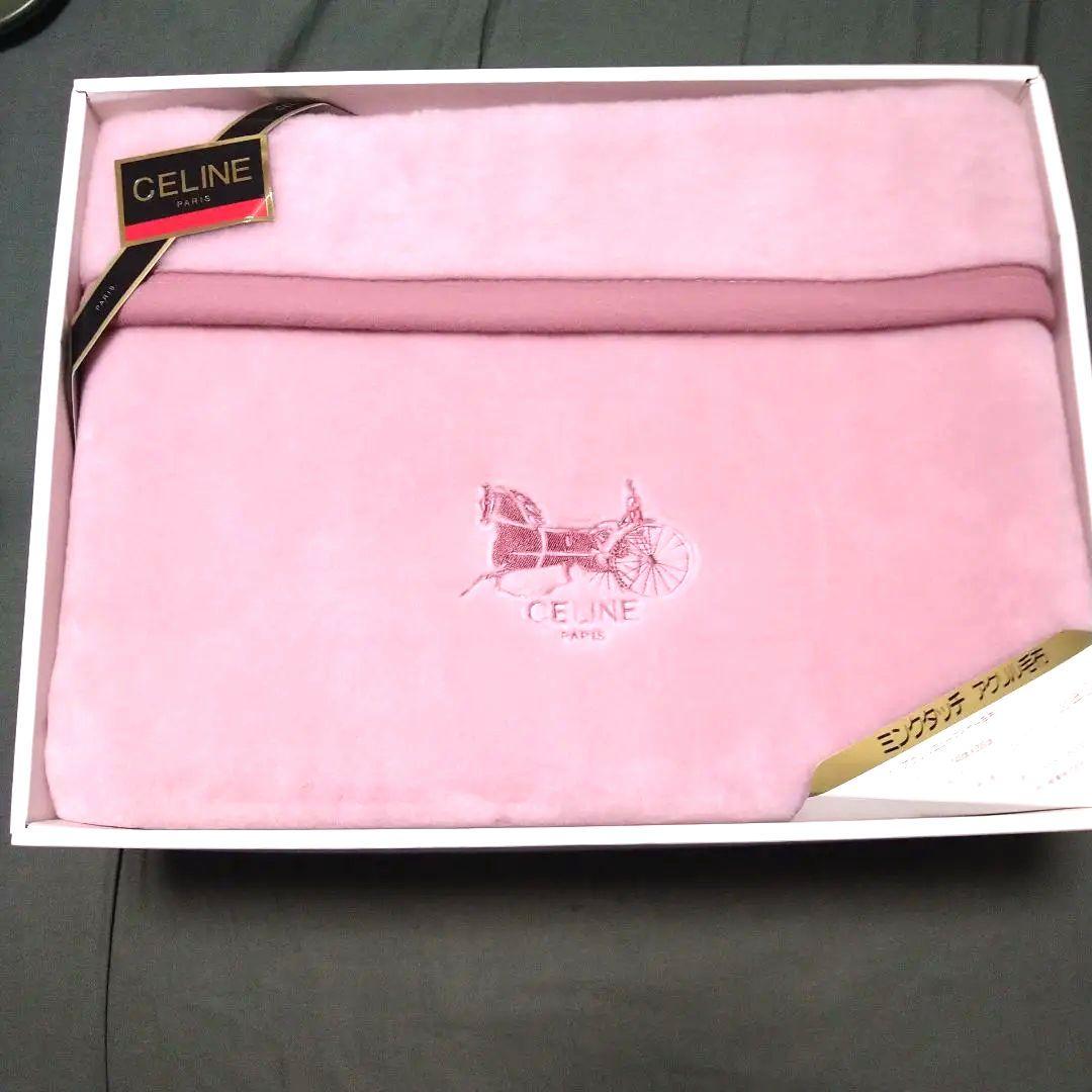 CELINE ピンク ミンクタッチ　アクリル毛布