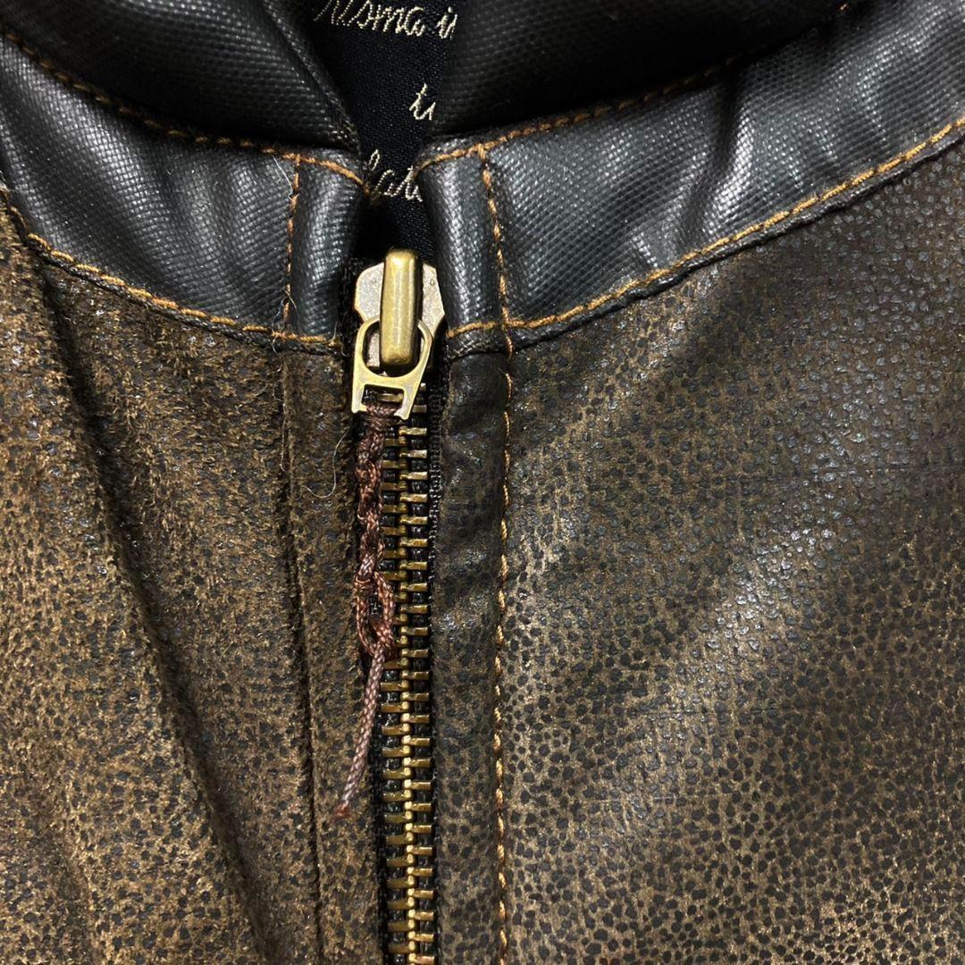 US古着vintage【本革レザー 中綿ベスト】オーバーサイズ メンズ2~3XL