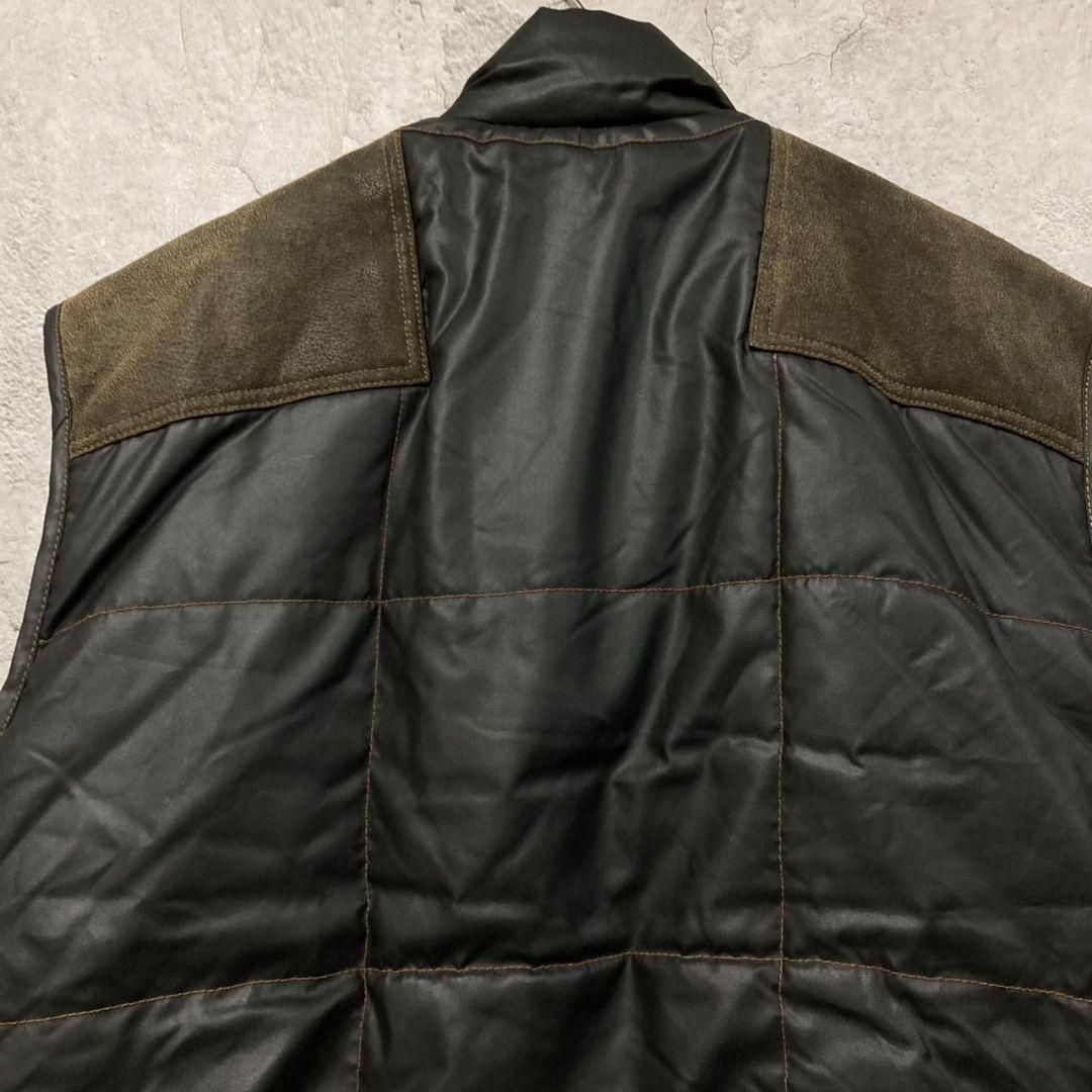 US古着vintage【本革レザー 中綿ベスト】オーバーサイズ メンズ2~3XL