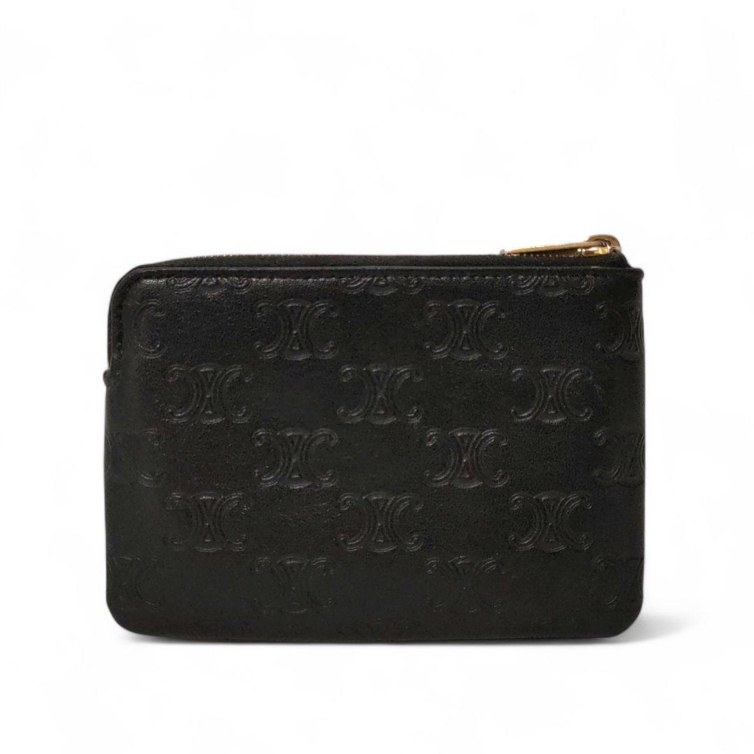 極美品＊セリーヌ トリオンフ &カードケース 財布 ブラック ゴールド金具