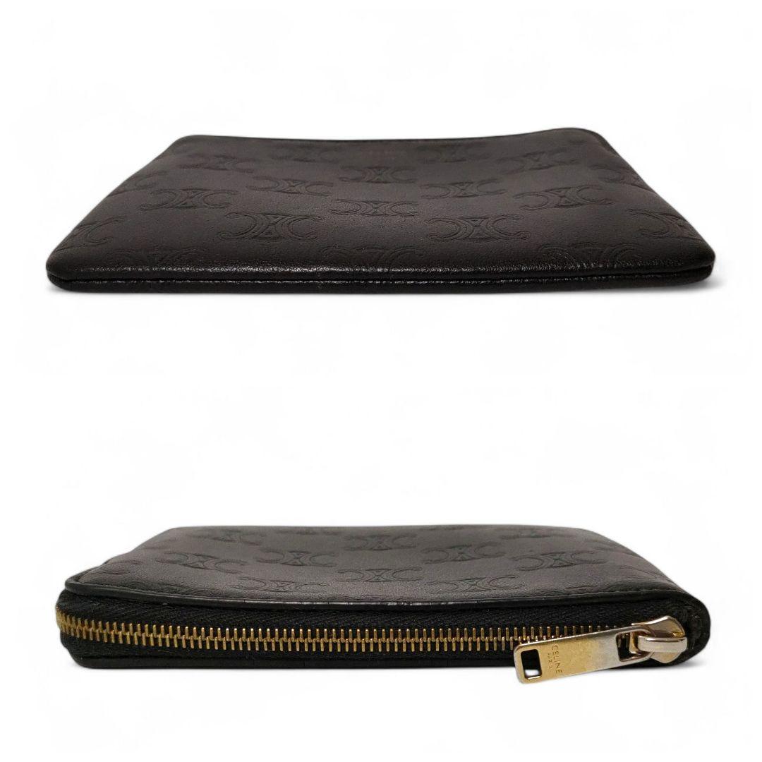 極美品＊セリーヌ トリオンフ &カードケース 財布 ブラック ゴールド金具