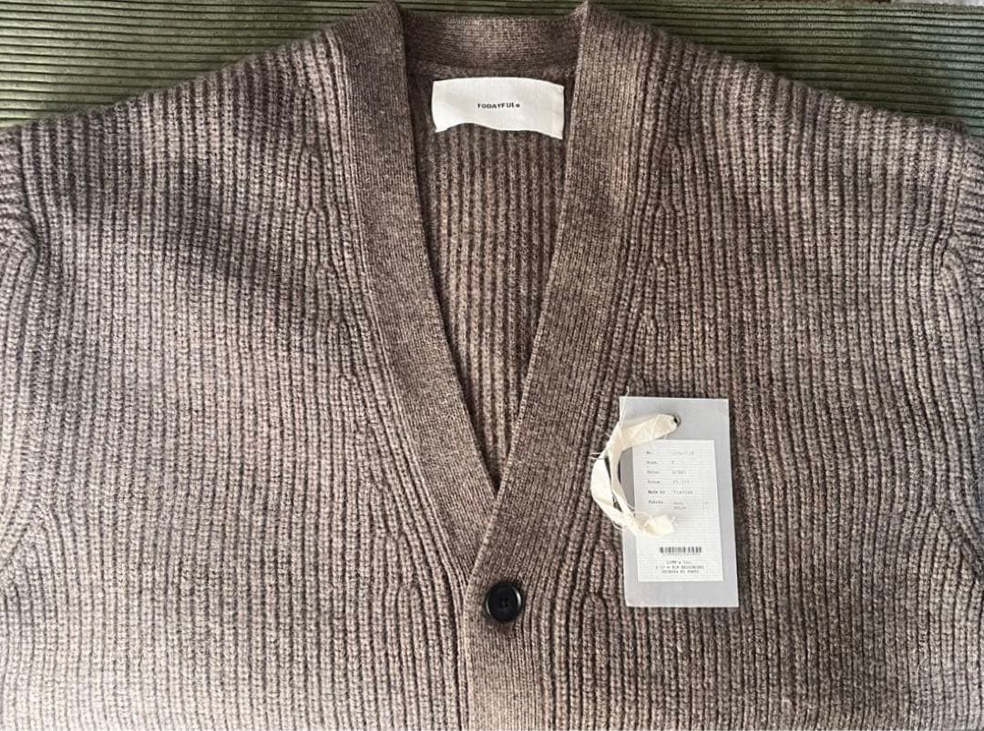 TODAYFUL Wool Ribknit Cardigan グレージュ