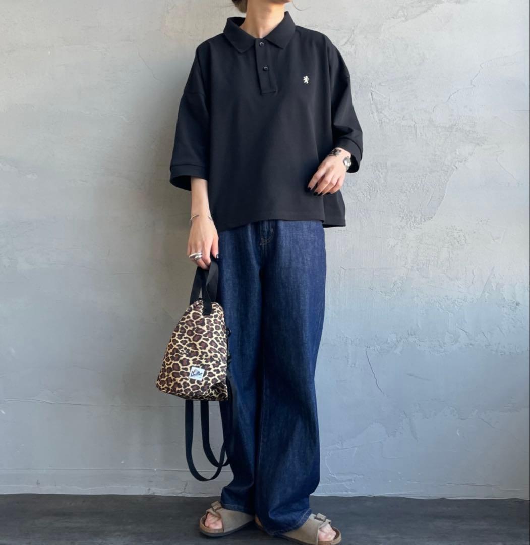 【ネット完売】ジムフレックス　ポロカラードルマンスリーブ プルオーバーBLACK