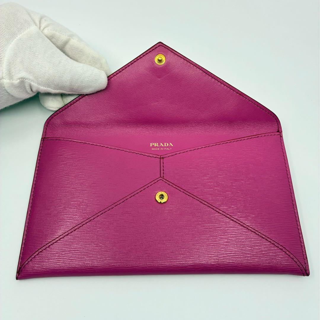 【箱付き】PRADA プラダ レザー ピンク 長財布 A1355A2