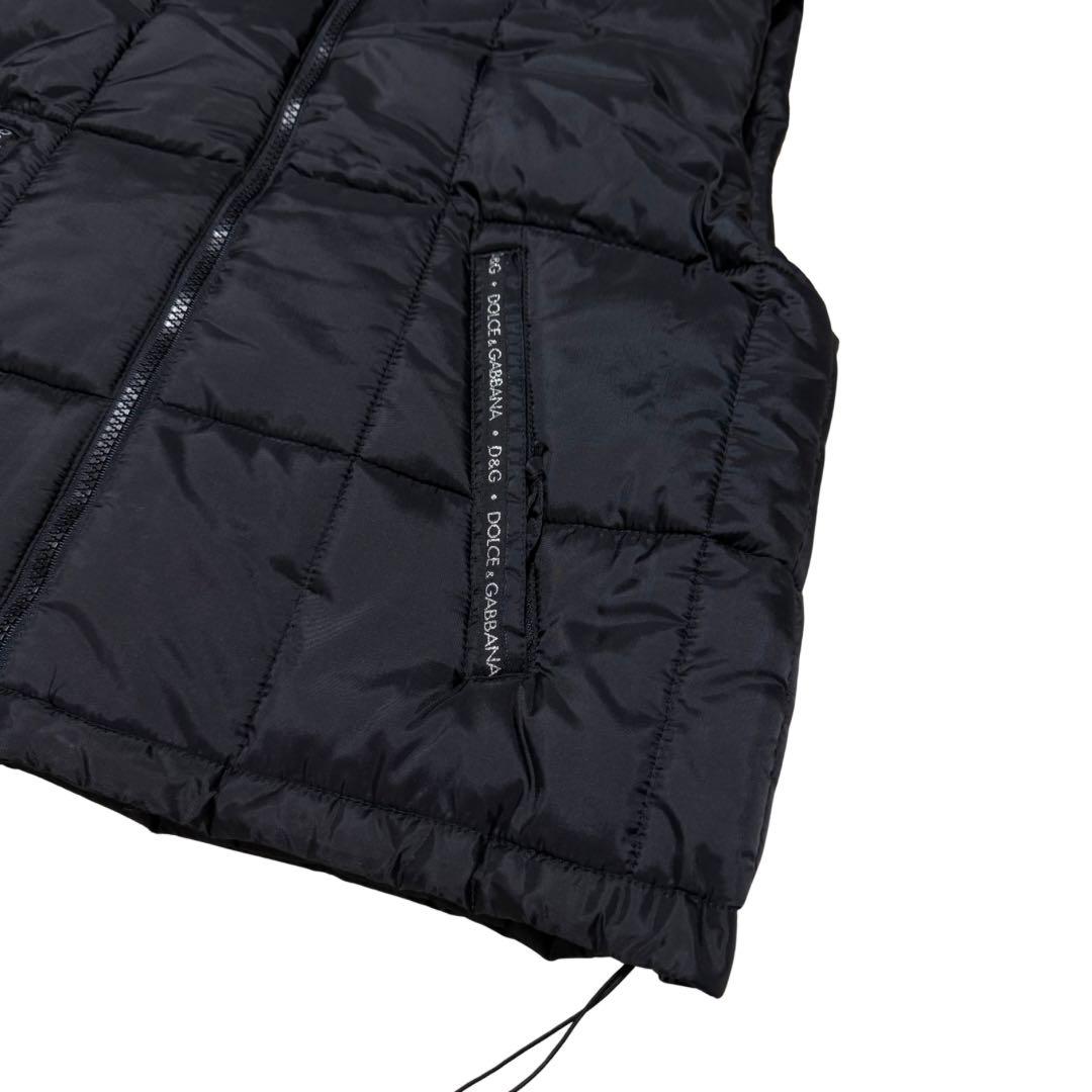 D&G ドルチェ＆ガッバーナ ロゴ 中綿ベスト ブラック S 短丈