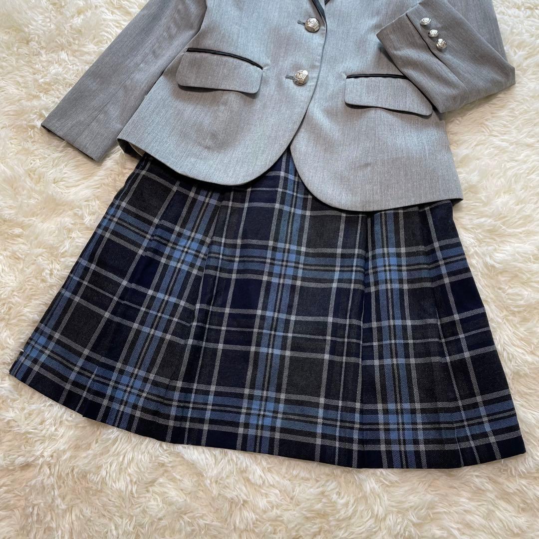 美品✨ポンポネット フォーマル セット160 アリサナ グレー チェック 水色