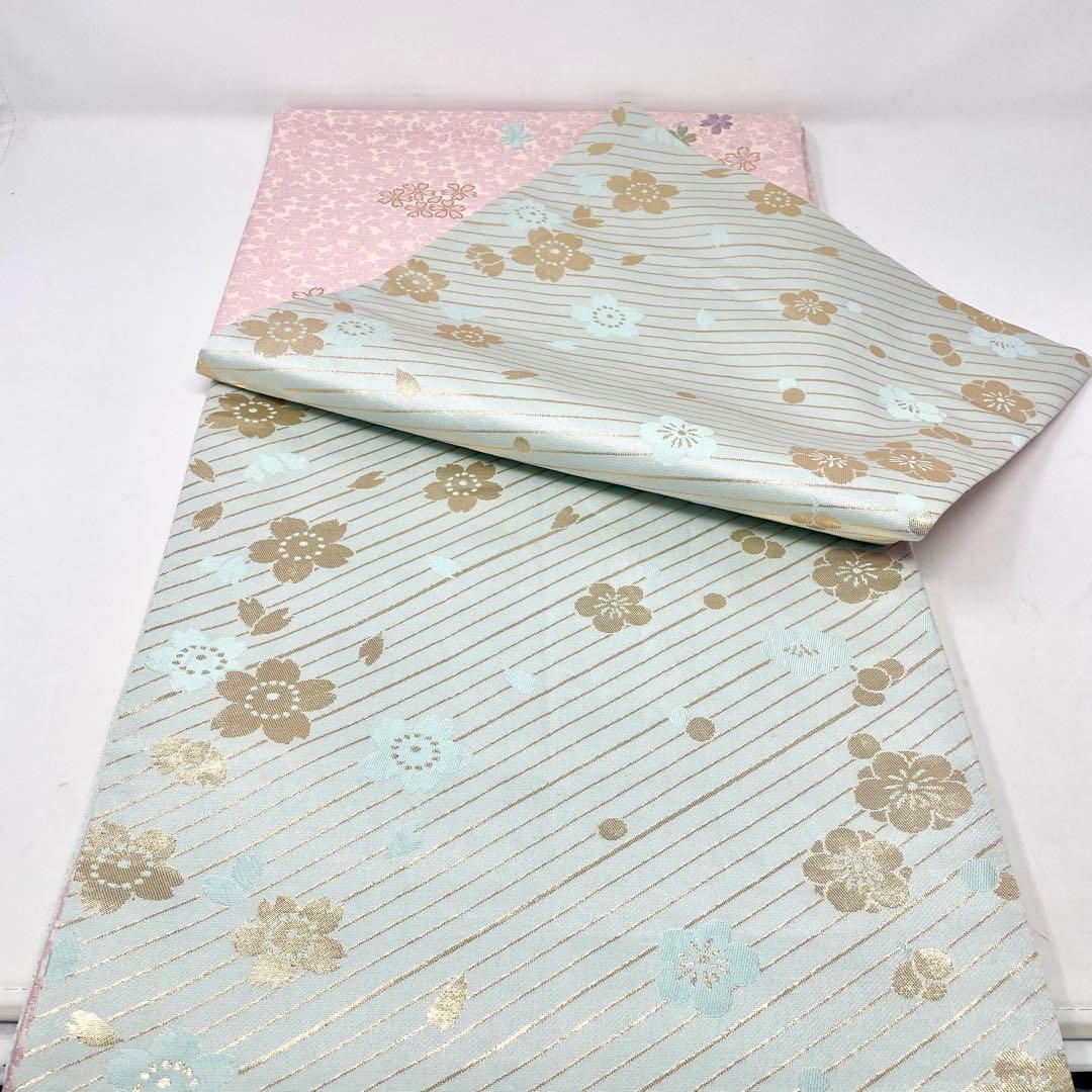 空色様　［ 袋帯/振袖 ］正絹　ピンク　桜　花びら　梅　刺繍　成人式　振り袖